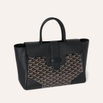 Goyard Saigon Tote Black Goyardine Canvas Palladium Hardware - Image 3